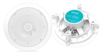 8" Ceiling Wall Mount Speakers - 2-Way Weatherproof Full Range Woofer Speaker System (Pair) Flush Design w/ 55Hz-22kHz Frequency Response 400 Watts Peak & Template for Easy Installation - Pyle PWRC81