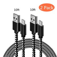 USB Type C Cable [10ft, 2Pack], Lehooo 3 Meters Long Nylon Braided USB-C to USB-A Cable Fast Charging Cord Compatible with Samsung Galaxy S10/ S10+/ S9 / S9+ / S8 / S8+ / Note 8, iPad Pro 2018, MacBoo