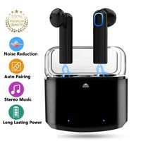 Truly Wireless Earbuds, True Wireless Headphones, TWS Wireless Earbuds, 5.0 True Wireless Bluetooth Earbuds Noise Canceling HD Stereo Sound, Sweatproof with Mic for Office/Driving/Running (Black)