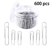 600 Pieces Paper Clips-Paperclips Paperclip Paper Clip Assorted Size Small Medium Jumbo/Large(28mm 33mm 50mm) for School Office Personal Document Organizing Professional Work