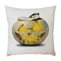 Bosji (17.72" x 17.72") Throw Pillow Covers,Halloween Decoration Cute Pumpkin Pillowcase Festival Home Decor Linen Printed Zipper Cushion Pillow Case