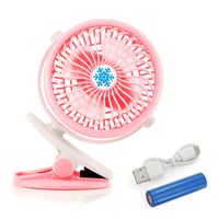 Oct17 Portable Stroller Table Fan Rechargeable Battery USB Mini Battery Operated Clip on Mini Desk Fan for Home Office Baby Stroller Car Laptop Study Gym Camping Tent - Pink