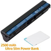 BattpitTM Laptop/Notebook Battery Replacement for Acer Chromebook C710-2827 (4400 mAh / 49Wh) with 2500mAh Power Bank/External Battery for Micro USB & USB Type C.