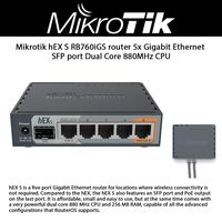 Mikrotik hEX S RB760iGS Router 5X Gigabit Ethernet, SFP, Dual Core 880MHz CPU, 256MB RAM, USB, microSD Slot, RouterOS L4, IPsec Hardware encryption Support and The Dude Server Package