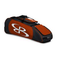 Boombah Spartan Rolling Baseball/Softball Bat Bag - 38" x 12-1/2" x 12" - Black/Texas Orange - Holds 4 Bats and Much More