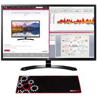 LG 32" Full HD IPS LED Monitor 1920 x 1080 16:9 (32MA68HY-P) with Deco Gear Large Extended Pro Gaming Mouse Pad Water Resistant Non-Slip (12" x 32")