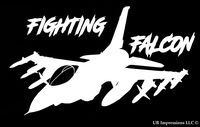 UR Impressions F-16 Fighting Falcon Decal Vinyl Sticker Graphics for Cars Trucks SUV Vans Walls Windows Laptop|White|7.5 X 5 Inch|URI426