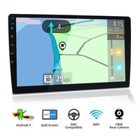 Android 9.0 Double Din Car Stereo Head Unit Radio Audio/ 10.1 inch Quad Core/ Support Sat Nav Bluetooth GPS DAB+ WIFI OBD2 4G Steering Wheel 1080P Video Mirror Link(NO DVD/CD)/ Free Backup Camera