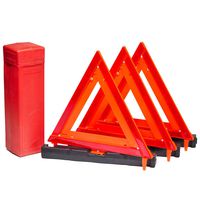 SpeedTech Lights 3 Pack of Safety Triangle - Emergency Roadside Kit for Car, Truck, RV Vehicles - Roadside Emergency Kit w/Carrying Case Included - DOT Approved - Safety Road Flare Alternative