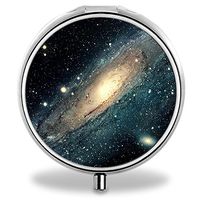 IMLONE Pill Organizer, Customized Galaxy Pill Boxes with 3 Components for Purse