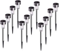 Solar Garden Lights, 12Pack Solar Lights Outdoor - Waterproof, Stainless Steel Outdoor Solar Lights, LED Solar Powered Landscape Lighting for Yard Patio Walkway Landscape In-Ground Spike Pathway