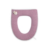 Meet&sunshine Plush Thick Bathroom Toilet Seat Closestool Washable Soft Warmer Mat Cover Pad Cushion, Universal Toilet Seat Winter Household Waterproof Toilet Seat Ring (Pink)