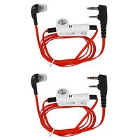 KENMAX Earpiece Headset Red for 2 PIN Baofeng BF-F8HP GT-3 BF-F9V2+ UV-6R UV-5X GT-1 Wouxun KG-UV8D KG-UV6D KG-UV899 (2 Pack)