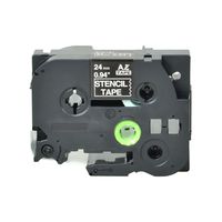 GREENCYCLE Compatible for Brother STE151 STE 151 0.94'' (24mm) x 3m Mobile Solutions Stencil Labeling Tape Cassette for P-Touch PT-D600 PT-P700 PT-P900W PT-P950NW Label Maker (Black on Clear,1 Pack)