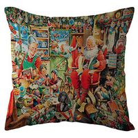 Indexshop Christmas Throw Pillow Covers, Assorted Elk Tree Snowflake Square Throw Pillowcase Cushion Cover, Holiday Season Decorations, Sofa Indoor Outdoor Home Decor 18X18 Inch (A)