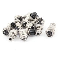 uxcell 8Pairs 16mm Thread 3 Terminals Male Female Panel Metal Aviation Wire Connector