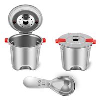 Reusable K Cups for Keurig 2.0 & 1.0 Coffee Maker Stainless Steel Keurig Reusable Pod Universal Refillable Keurig Coffee Filter BPA FREE (2 PACK with Spoon)