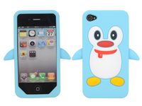 Blue Penguin Silicone Soft Case Cover For iPhone 4 4G 4S