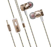 Earphones Bass in-Ear Earbuds Headphones with Microphone Mic and Volume Control 3.5MM Wired Ear Buds Compatible Android Phone 3.9 Ft （Golden