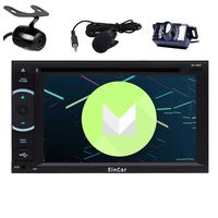 Free Front & Backup Camera! Quad Core Android 6.0 Car DVD Player Double Din Car Stereo with GPS Navigation in Dash Bluetooth WiFi Radio Audio System Support Mirrorlink with External Microphone