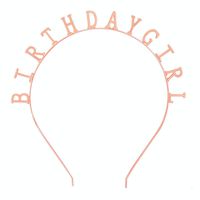 Elehere Rose Gold Birthday Girl Tiara Headband Headpiece Girls Party Hair Accessories, 0.6" 0.3" Letters