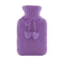 Heart Knit Washable Soft Cover Fashion Safe Hot Water Bottle Bag-A01