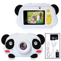 Joytrip Digital Kids Camera Gifts for Girls Boys 12.0MP & 1080P Video Resolution Mini Rechargeable Portable Camera for Ages 3-12 Child Kid Selfie Toy Cameras Camcorder (Panda-16G Memory Card)