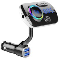 MeiMonkey Bluetooth Car FM Transmitter Wireless Bluetooth FM Radio Adapter Music Player FM Transmitter/Car Kit with Hands-Free Calling and 2 USB Ports Charger Support USB Drive