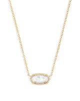 Kendra Scott Elisa Pendant Necklace in White Mother-of-Pearl, Rhodium Plated