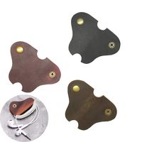 Jurxy 3 PCS Leather Cable Straps Cable Organizer Cord Management Cable Tie Wraps Earphone Cord Keepers Cable Snap for USB Headphone Wire for Work and Travel - Black Brown Dark Red