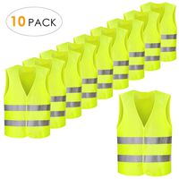 PRASACCO High Visibility Safety Vest, Yellow Safety Vest, 28 x 27 inch, Fluorescent Motorcycle Auto, High Visibility, XXXL, Washable, Wrinkle Free, for Outdoor Works, Cycling, Walking,Sports