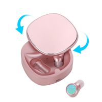 Rose Gold Wireless Earbuds Bluetooth,True Wireless Earbuds with Rotating Cover,Mini TWS Bluetooth 5.0 Earpieces with Charging Case HD Stereo Sound Bluetooth Wireless Headphones Built in Mic