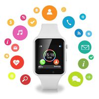 IOQSOF Bluetooth Smart Watch Fitness Tracker, Touch Screen Smart Wrist Smartwatch Support SIM SD Card Slot Make/Answer Phone Camera Pedometer Compatible Android iOS Samsung for Women Men Kids (White)