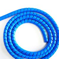 8/10/12/14/16mm Flexible Spiral Wire Wrap Home Desktop PC Manage Cable Cord 2M - Blue 16mm