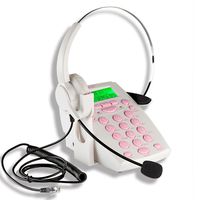 AGPtek Call Center Dialpad Headset White Telephone with Tone Dial Key Pad & REDIAL
