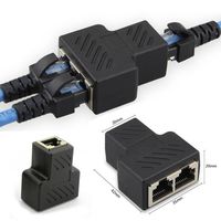 MaxLLTo 1 to 2 Ways LAN Splitter Connector - RJ45 Splitter Extender Plug, Ethernet Network Socket Hub Adapter,for Cat5 Cat5e Cat6 Cat7 Ethernet Cables, Internet PC Laptop Router Contact Modular Plug