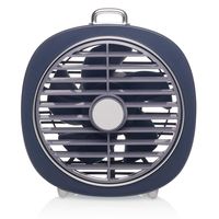 HOPEME 4'' Classic Desk Fan with Night Light Built-in, 3 Speeds 180° Wind Direction and Adjustable Rotating Grill USB Table Fan Blue Color Small Size for Home Office, Quiet and Strong Air Circulation