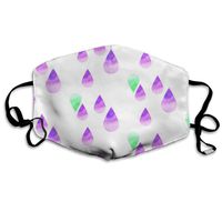 YUIOP Purple and Green Water Droplets Printed Mask Neutral Mask for Men and Women Polyester Dust-Proof Breathable Mask