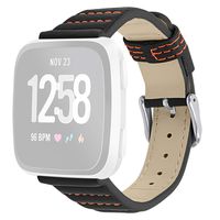 TeaBoy Band Compatible with Fitbit Versa/Versa Lite, Men Women Autumn Winter Genuine Suede Versa Leather Bracelet Replacement Band Strap Compatible with Fitbit Versa