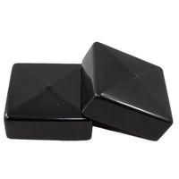 Prescott Plastics 3 Inch Square Black Vinyl End Cap, Flexible Pipe Post Rubber Cover ((A) Pack of 2 Caps)