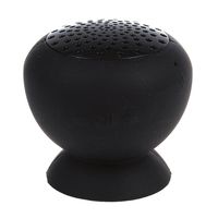 Amoji Mini Mushroom Speaker, Wireless Bluetooth Speaker with Waterproof Silicon Suction Cellphone Holder (Black)