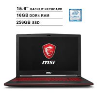 2019 Newest MSI GL63 15.6 Inch FHD Gaming Laptop (8th Gen Inter 6-Core i7-8750H up to 4.1GHz, 16GB DDR4 RAM, 256GB SSD, NVIDIA GeForce GTX1650 4GB, Backlit Keyboard, Windows 10)