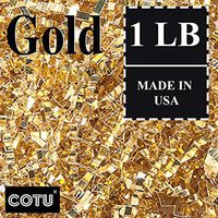 1 LB Premium Gold Metallic Crinkle Shred Gift Basket Shred Crinkle Paper Filler Bedding by COTU (16 oz)