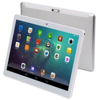KuBi 10 Inch Tablet Pc Android 7.0 1280x800 IPS Tablets PC Octa Core RAM 4GB ROM 64GB 8MP 3G Dual sim Card Phone Call GPS 7 9 (Silver)