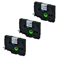 SuperInk 3 Pack Compatible for Brother HSe-231 HSe231 HS-231 HS231 Black on White Heat Shrink Tube Label Tape use in PT-D210 PT-D400 PT-E300 PT-E500 PT-P750WVP Printer (0.46''x 4.92ft,11.7mm x 1.5m)