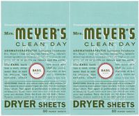 Mrs. Meyer's Clean Day Dryer Sheets - Basil - 80 ct - 2 pk