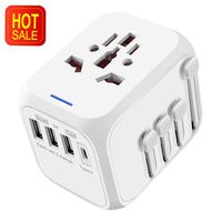 Travel Adapter, YOUKEX International Universal Power Adapter Surge Protector USB + Type-C Quick Charge All in One Worldwide Wall Charger AC Plug Adaptor for USA Europe UK AUS Phone Tablet Laptop White
