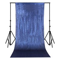 TRLYC Sequin Curtains Backdrops Glitter Navy Blue Backdrop 2 Panels 2FTx8FT