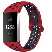 Silicone Bands Compatible with Fitbit Charge 3 Band Silicone Breathable Soft Replacement Straps with Air Holes Double Layer Sports Watch Band