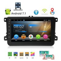 Android Double Din Car Stereo 7.1 Navigation for VW - 8'' Touch Screen MP5 Player Build-in WiFi/AM/FM Radio Support Dash Camera Android/iOS Mirror Link +Backup Camera